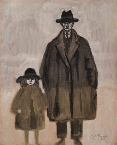 Léon Spilliaert et Madeleine en promenade à Ostende