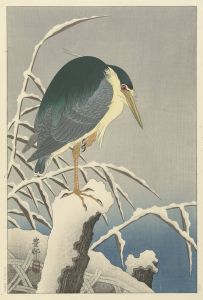 Heron in snow