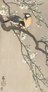 Tits on Cherry Branch