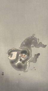Two monkeys playing