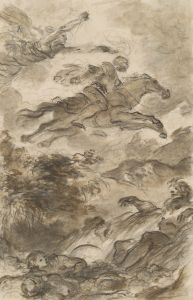 Rinaldo, Astride Baiardo, Flies Off in Pursuit of Angelica