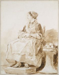 Neapolitan Woman, sitting outside