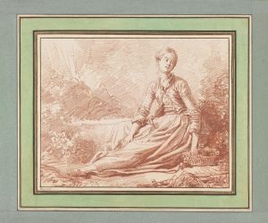 A Young Woman Seated on the Ground