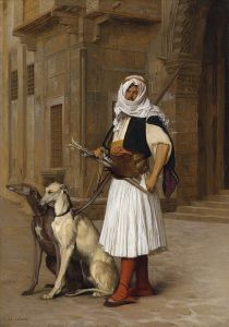 Arnaut and two Whippets