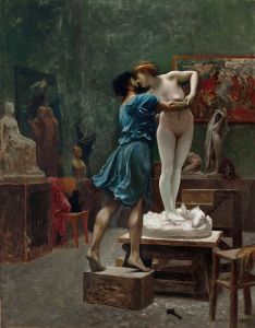 Pygmalion et Galatée, esquisse à l’huile