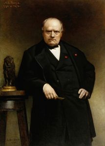 Portrait of Barye with a Wax Model of ‘Seated Lion’