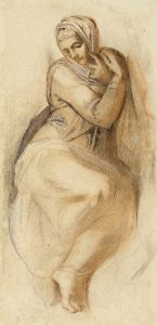 Etude de la Vierge du Jugement Dernier de la Chapelle Sixtine à Rome, par Michel-Ange