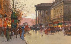Paris, The Boulevard de la Madeleine in the evening