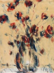 Feldmohn in blauer Vase
