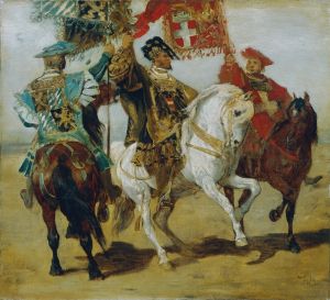 Three Mounted Standard Bearers