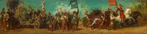 Entwurf zum Festzug 1879 – Festwagen der Jagd