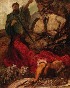The Death of Siegfried, the Giant Hagen Throwing Siegfried into a Gorge