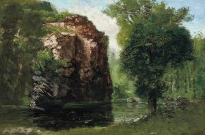 Bords De La Loue Avec Rochers À Gauche