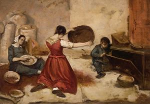 Les cribleuses de blé, esquisse