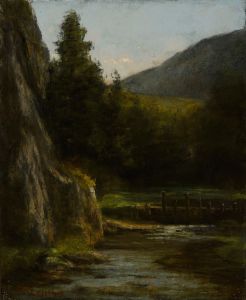Rochers, sapins, ruisseau
