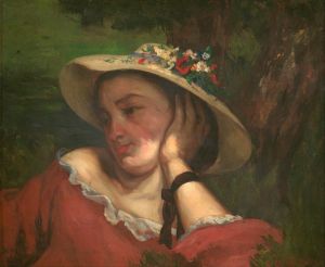 Woman with Flowers on Her Hat