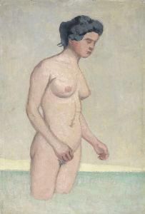 Standing Female Swimmer In Profile