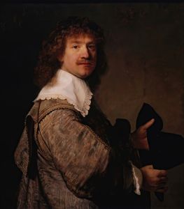 Portrait of a Man Holding a Black Hat