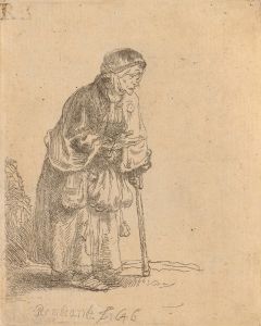 Beggar Woman Leaning on a Stick