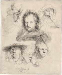 Studies of the Head of Saskia and Others