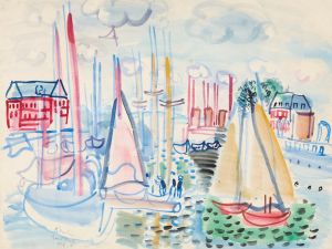Voiliers dans le port de Deauville
