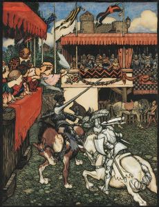 Sir Tristram defeats Sir Palamedes in Ireland