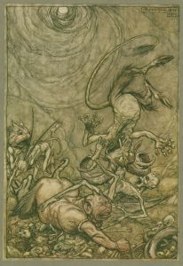 Into the bottomless pit he fell slap.