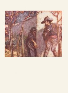 When he went over the wall he was terrified to see the Witch before him