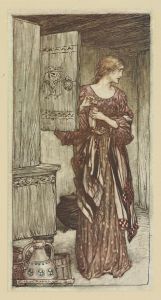 Sieglinde prepares Hunding’s draught for the night