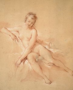A seated female nude