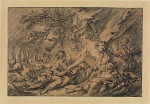 Diana mit ihren Nymphen im Wald rastend