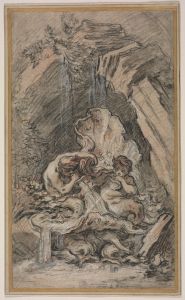 Fountain with Two Tritons Blowing Conch Shells