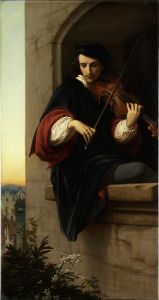 Violinist in the Belfry Window