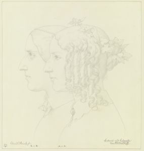 Antonie von Blittersdorff und Ludowika von Blittersdorff, verehelichte von Rauch, im Profil nach links