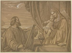 Der Heilige Lukas in der Gestalt des Künstlers Karl Kappes, die Madonna malend