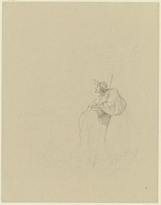 Pilgrim looking into the valley