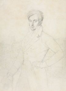 Portrait of a Young Man Standing on the Quirinal with the Turris Comitum in the Background
