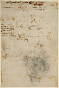 Head of an Old Man, and Studies of Machinery