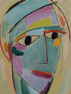 Mystical head, Three-quarter profile