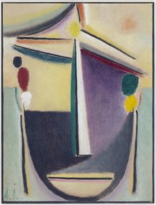 Abstract Head, Black-Yellow-Purple