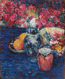 Stilleben mit Blumen und Früchten