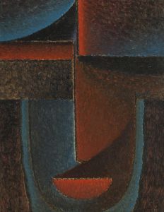 Abstrakter Kopf; Blau-Rot