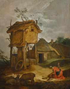 Farmyard with dovecote