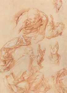 Studies of Hands and Bending Figures