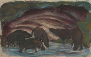 Wild Boars in the Water