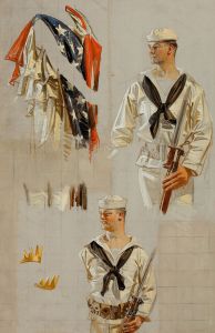 World War I Navy poster, preliminary studies