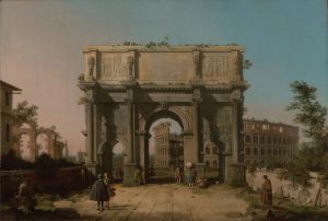 View of the Arch of Constantine with the Colosseum