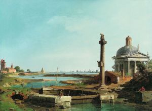 A Lock, a Column, and a Church beside a Lagoon