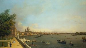 London- The Thames from Somerset House Terrace towards the City